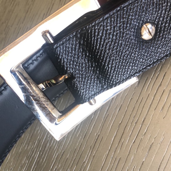 Bvlgari black belt silver tone Size 44”inches main image 7